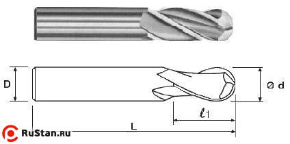 Фреза Концевая радиусная d 5,0х 16х51 ц/х ВК8 Z=4 R-2,5 фото №1 Фреза Концевая радиусная d 5,0х 16х51 ц/х ВК8 Z=4 R-2,5 фото №1
