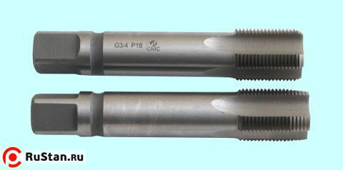 Метчик G   1/2" Р18 трубный цилиндрический, м/р. к-т из 2-х шт. (14 ниток/дюйм) ГОСТ 3266 "CNIC" фото №1
