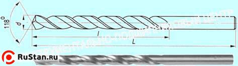 Сверло d 2,2 х 60х90 ц/х Р6М5 удлиненное с вышлиф.проф. фото №1 Сверло d 2,2 х 60х90 ц/х Р6М5 удлиненное с вышлиф.проф. фото №1