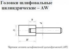 Головка абразивная  6х20х3 AW(ГЦ) 63C F60(25Н) O(СТ1) с хвостовиком 